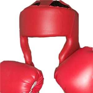 Boxing gloves and helmet PNG image-10459